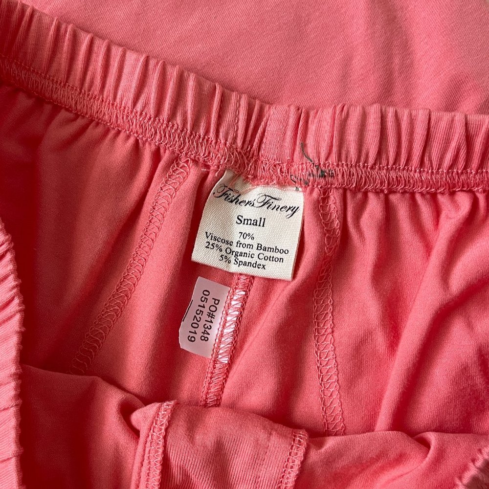 Fishers Finery Coral Pink Organic Cotton Bamboo Lounge Set Size S relaxed fit - Picture 5 of 6